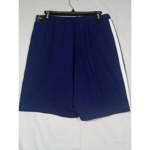 Adidas 3 Stripe Fleece  Shorts Men Medium Blue - Picture 3 of 7
